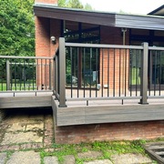 New decking with cantilever over pond